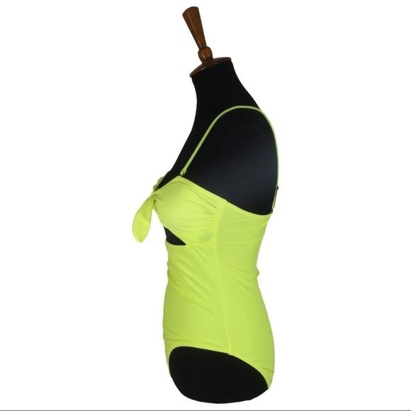 Neon Yellow One Piece Bathing Suit - Picture 2 of 6